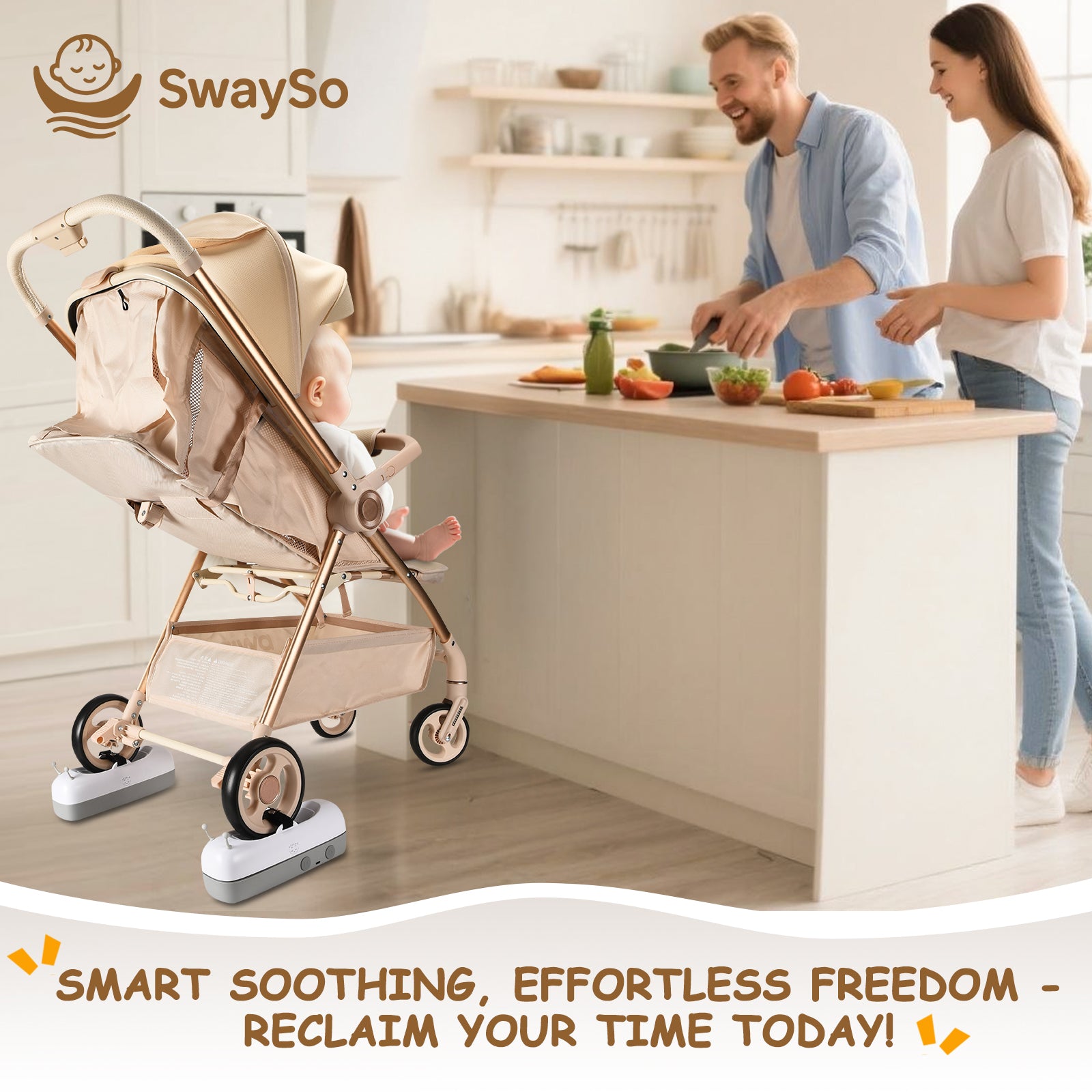 SwaySo: The intelligent Stroller Rocker-Smart Soothing, Effortless Living.
