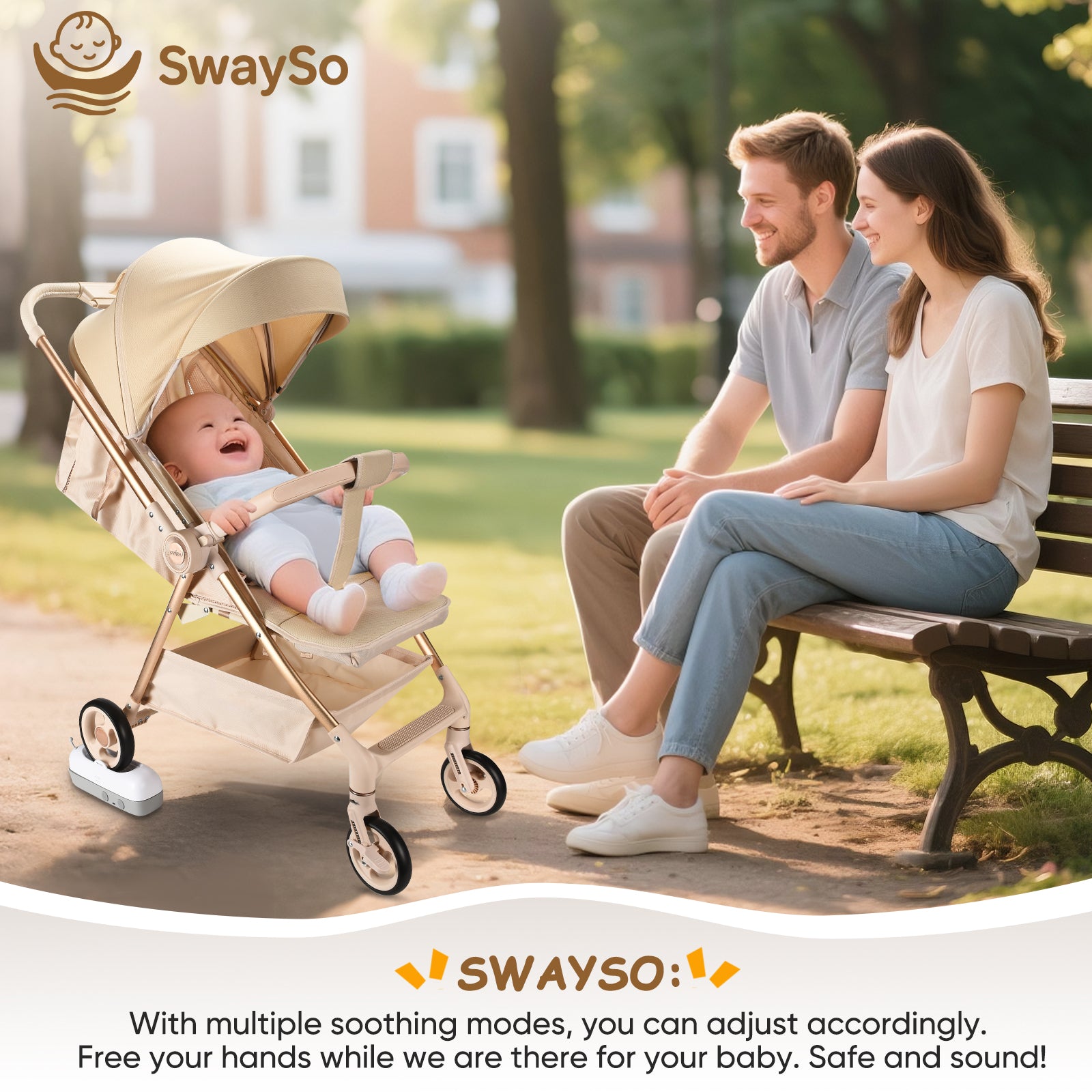 SwaySo: The intelligent Stroller Rocker-Smart Soothing, Effortless Living.