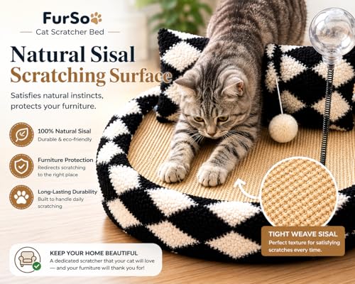 FurSo cat scratcher bed dimensions 23.6 x 15.5 x 4.7 inches