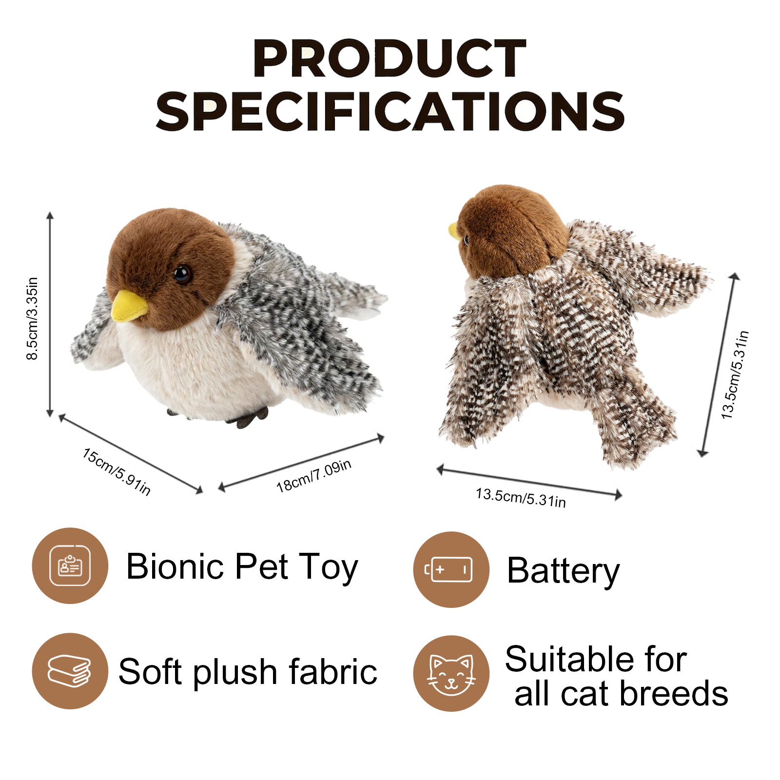 FurSo Pounce Bird cat toy USB rechargeable battery and charging port detail