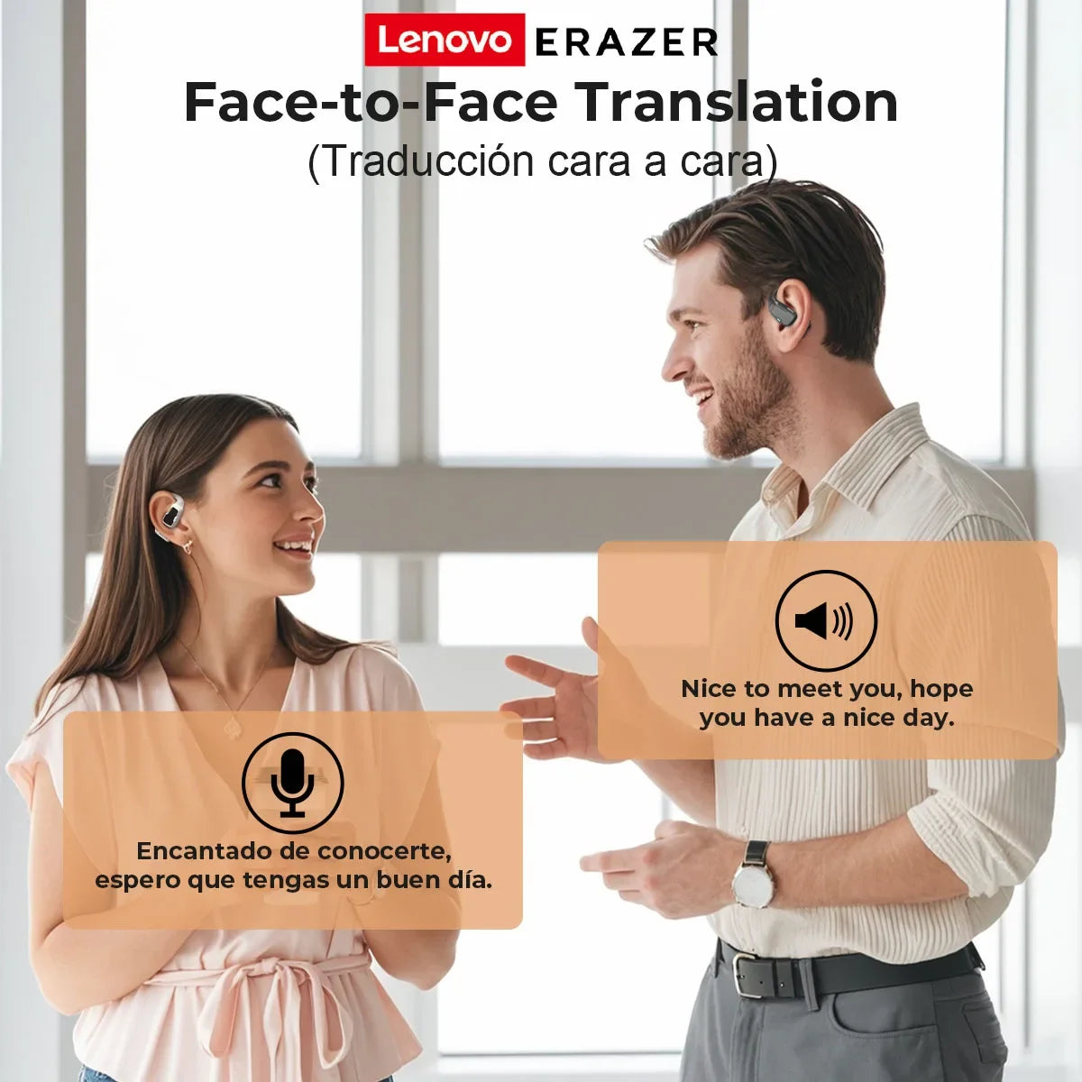 AI Earphone Translator Bluetooth Headset!