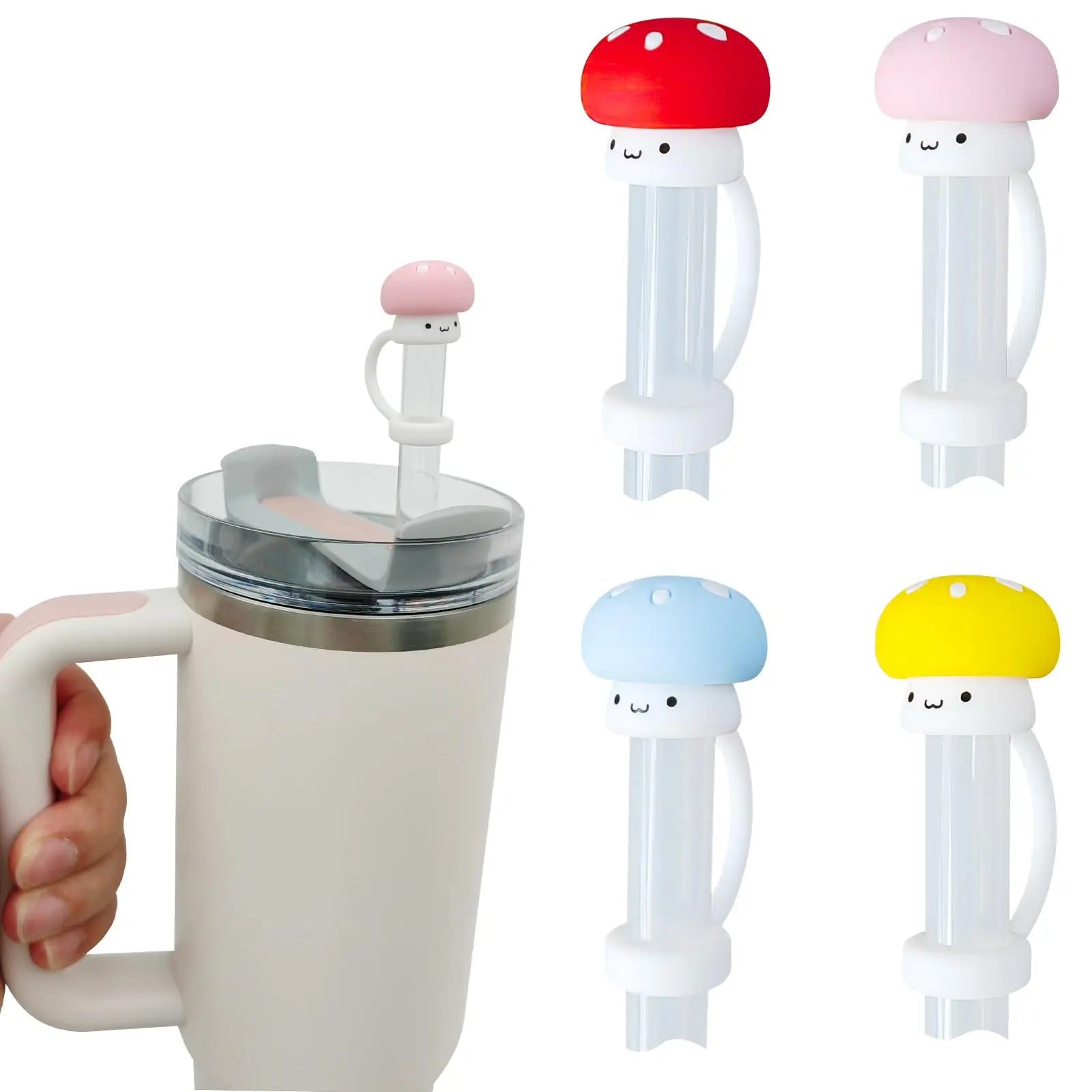 4 Pieces of Mushroom Straw Cap for Stanley Cup 30 40 oz