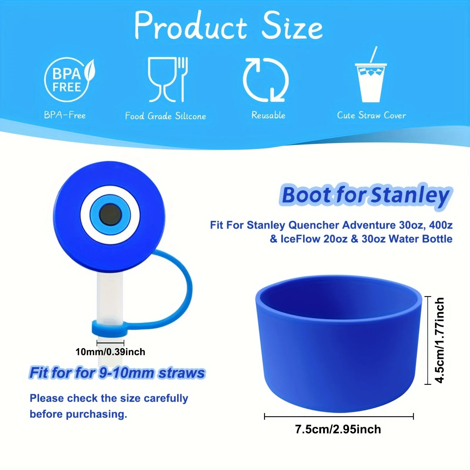 4 Pieces Eyes Charm Accessories for Stanley 30&40 Oz