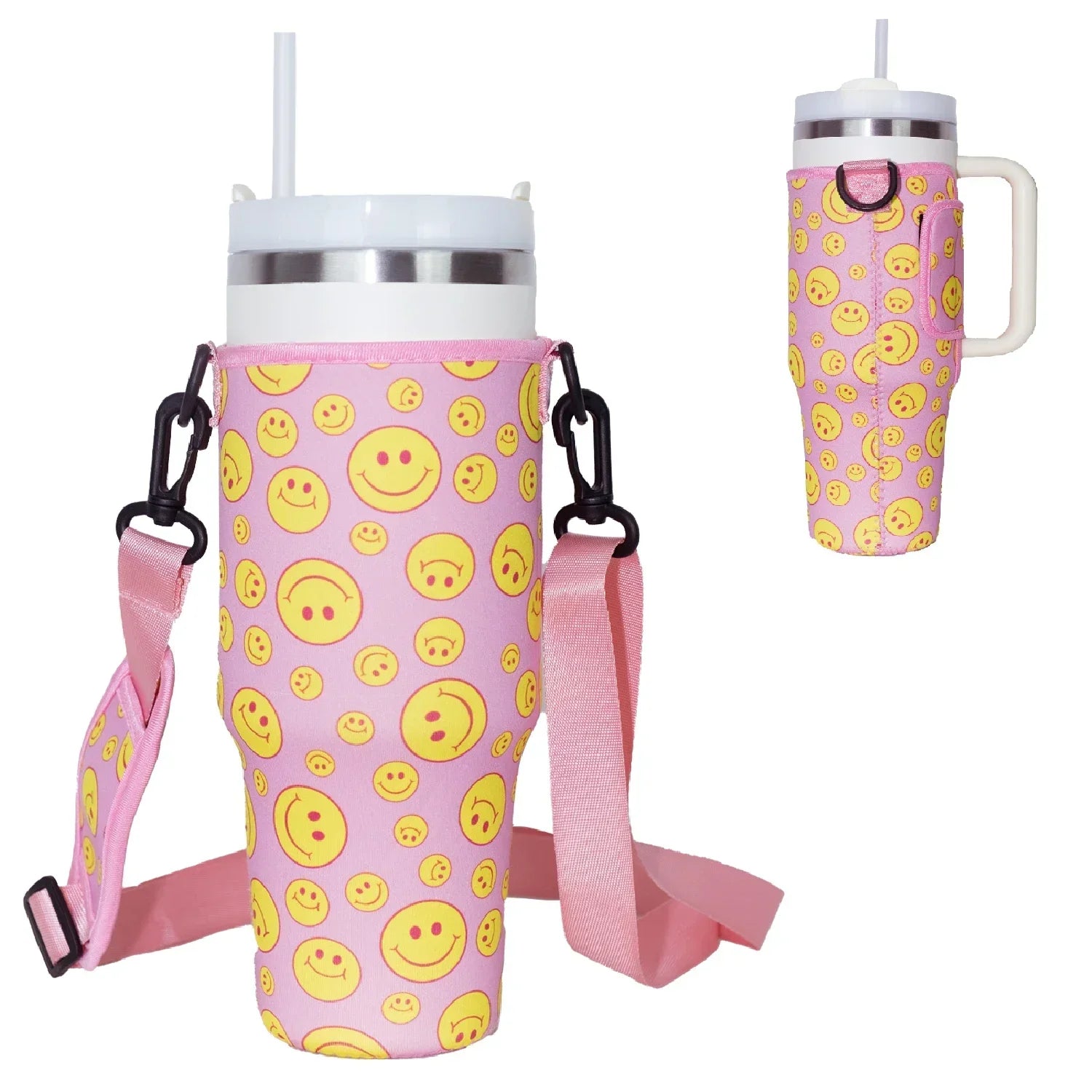 Bottle Carrier Bag for Stanley Cup with Adjustable Strap, Phone & Card Bag,