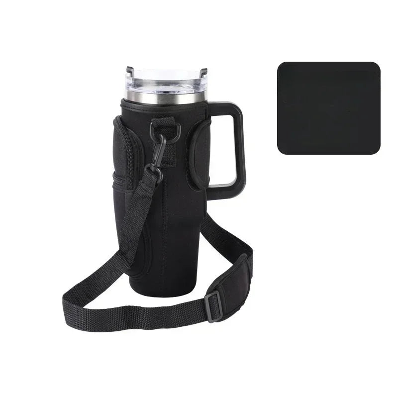 Bottle Carrier Bag for Stanley Cup with Adjustable Strap, Phone & Card Bag,