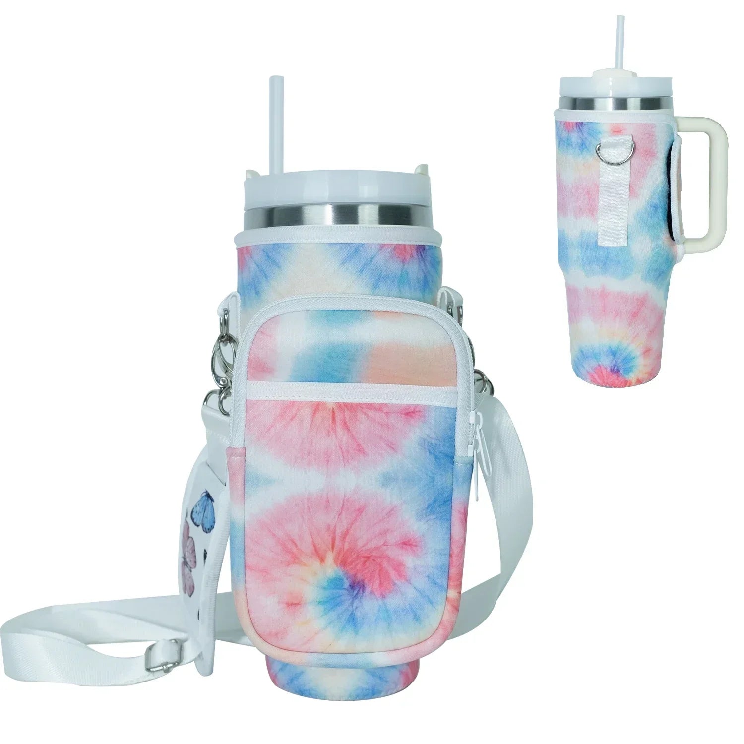 Bottle Carrier Bag for Stanley Cup with Adjustable Strap, Phone & Card Bag,