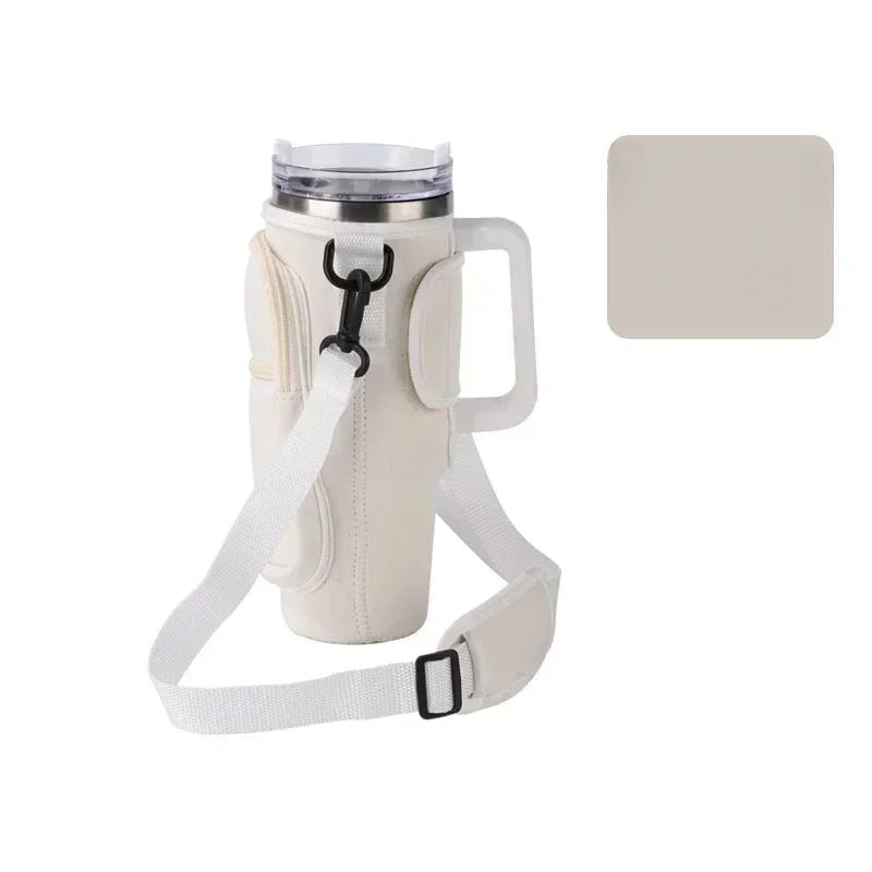 Bottle Carrier Bag for Stanley Cup with Adjustable Strap, Phone & Card Bag,