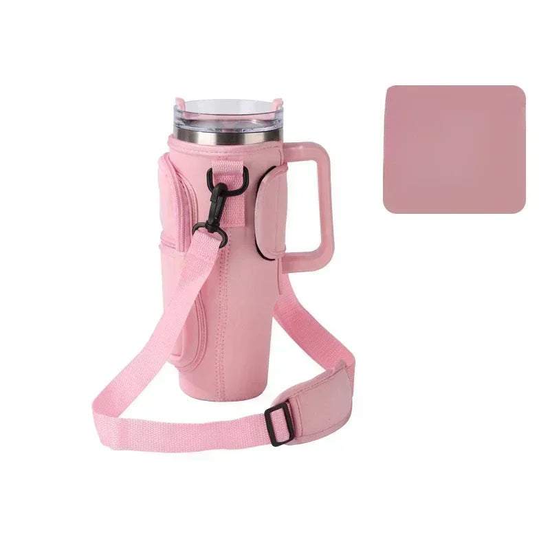 Bottle Carrier Bag for Stanley Cup with Adjustable Strap, Phone & Card Bag,