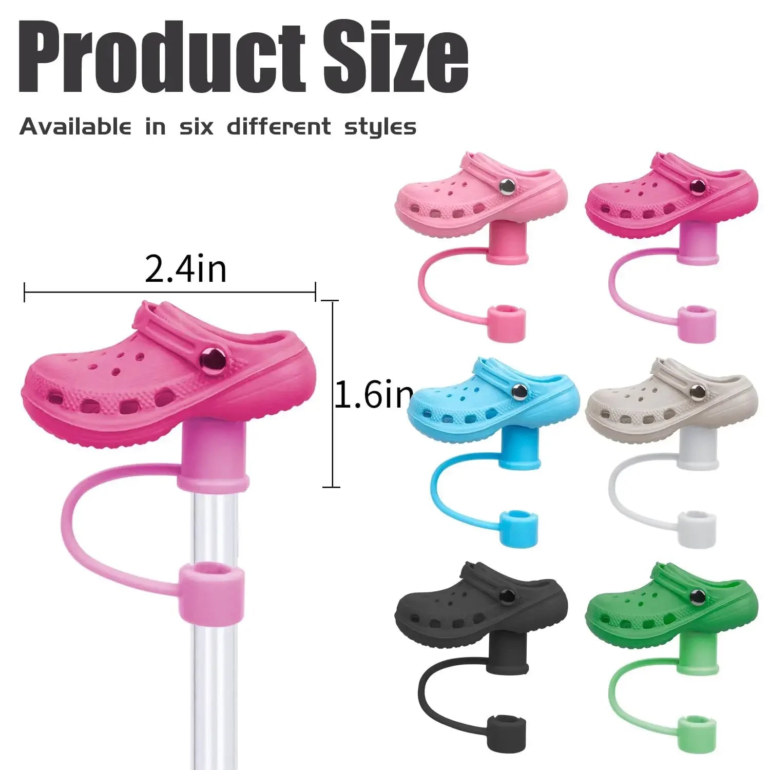 6 Crocs Pieces Straw Cover For Stanley 30&40Oz Tumbler Cup Accessories