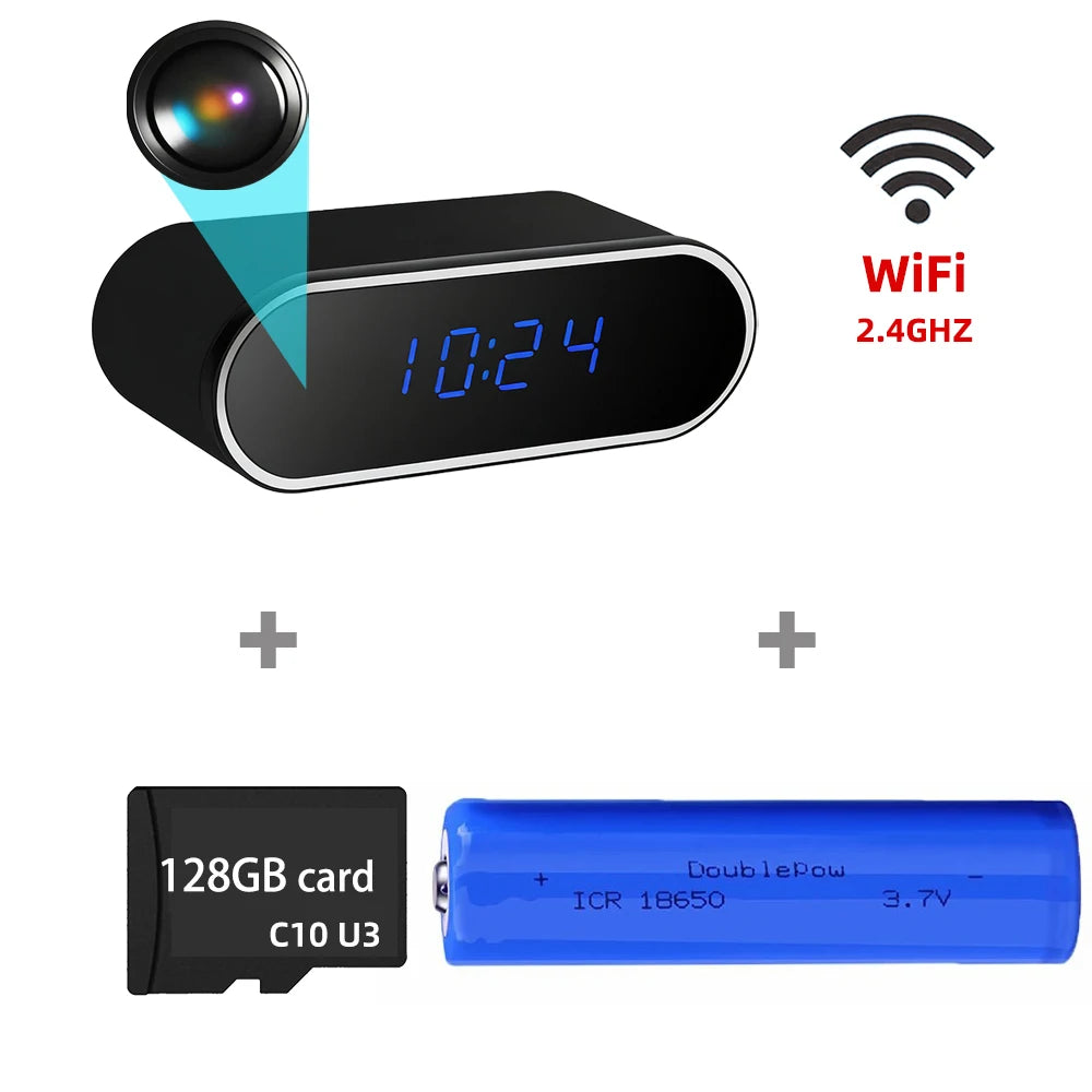 Wireless Clock with Mini Hidden Camera - HD 4K Camera