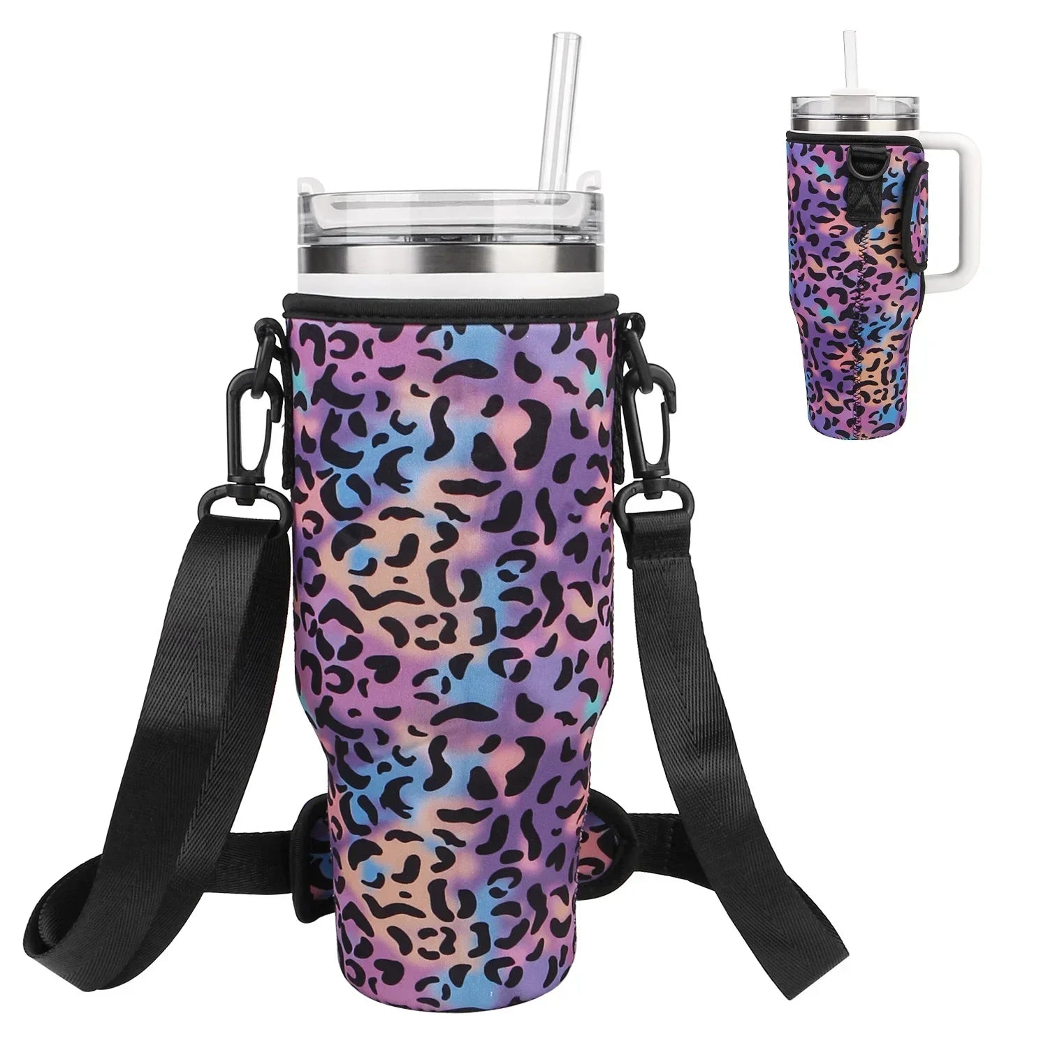 Bottle Carrier Bag for Stanley Cup with Adjustable Strap, Phone & Card Bag,