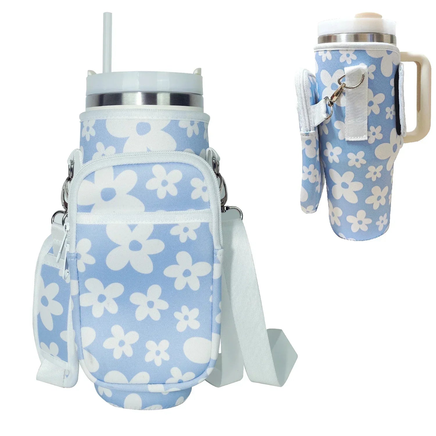 Bottle Carrier Bag for Stanley Cup with Adjustable Strap, Phone & Card Bag,