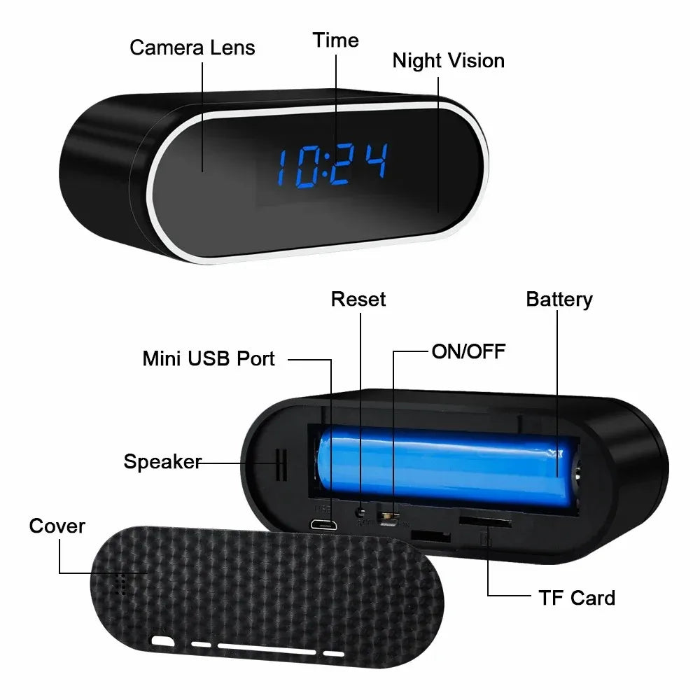 Wireless Clock with Mini Hidden Camera - HD 4K Camera