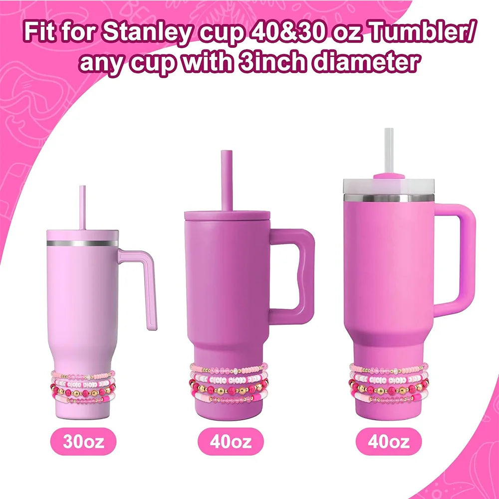 Bracelets for Stanley Cup Accessories, 4Pcs Bracelet Stack Charms for Stanley 40 oz&30 oz Tumbler with Handle