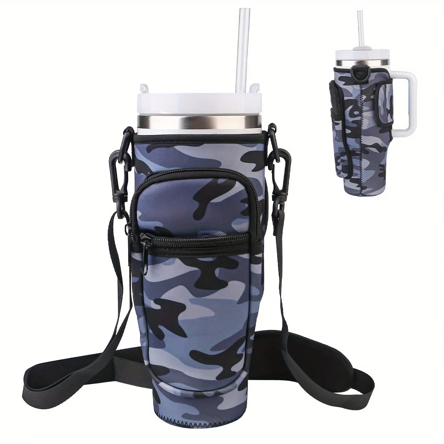 Bottle Carrier Bag for Stanley Cup with Adjustable Strap, Phone & Card Bag,
