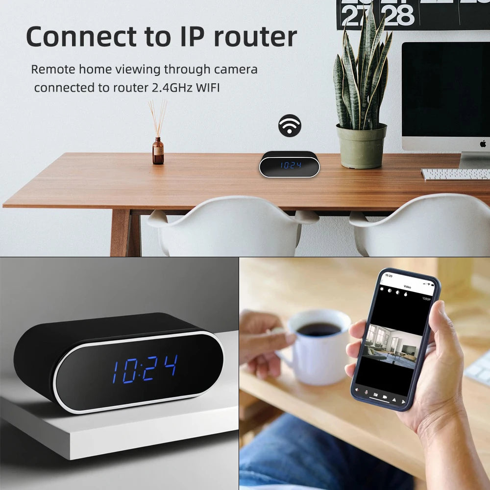 Wireless Clock with Mini Hidden Camera - HD 4K Camera