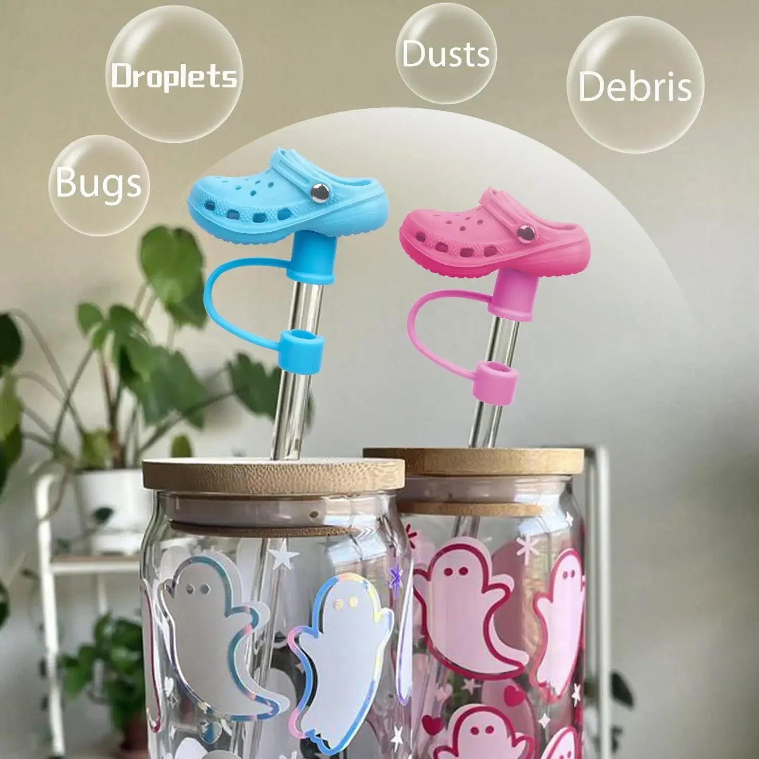 6 Crocs Pieces Straw Cover For Stanley 30&40Oz Tumbler Cup Accessories