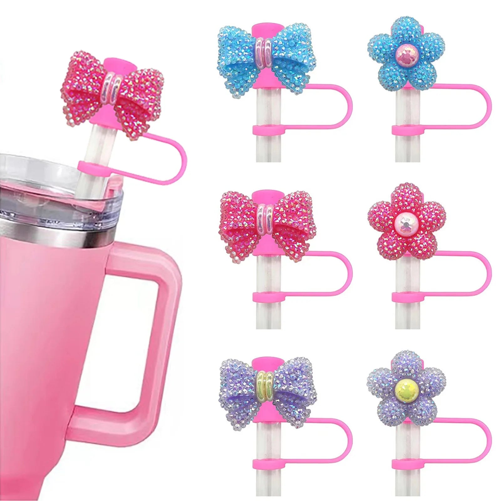 Flower Bow Straw Covers for  Stanley Cups